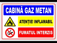 Semn pentru cabina cu gaz metan